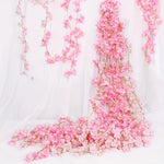 Charger l&#39;image dans la galerie, Pink Sakura Artificial Flowers Garland Cherry Blossoms Vines Garden Arch Decor Fake Flower Garland Wedding Party Home Decoration
