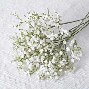 90Heads 52cm White Artificial Flowers Wedding DIY Bouquet Decoration Arrangement Plastic Babies Breath Fake Flower Home Decor