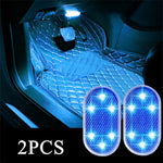 Charger l&#39;image dans la galerie, 2PCS Wireless Adhesive LED Light Auto Roof Foot Atmosphere Lamp Car Interior LED Lighting Magnetic Touch Light
