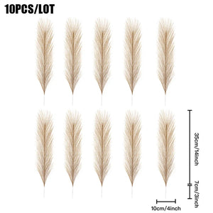Artificial Pampas Flowers 10pcs Boho Home Decor Bouquet Party Wedding Centerpieces DIY Accessories Fake Flower Reed Pampas Grass