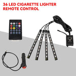 Charger l&#39;image dans la galerie, Neon 36 48 72 LED Car Interior Ambient Foot Light with USB Wireless Remote Music APP Control Auto RGB Atmosphere Decorative Lamp
