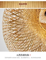 Charger l&#39;image dans la galerie, Bamboo Hand Weaving Pendant Lights 40/60/80cm Hanging LED Ceiling Lamp Chandelier Fixture Rattan Hand Craft Woven Bedroom Decor
