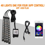 Charger l&#39;image dans la galerie, Neon 36 48 72 LED Car Interior Ambient Foot Light with USB Wireless Remote Music APP Control Auto RGB Atmosphere Decorative Lamp
