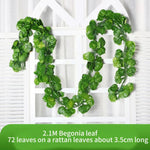 Charger l&#39;image dans la galerie, 2.1M Green Ivy Leaf Hanging Vine Artificial Garland Silk Wall Plant Home Garden Decoration Wedding Party DIY Fake Wreath Leaves
