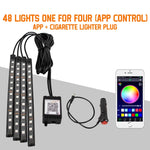 Charger l&#39;image dans la galerie, Neon 36 48 72 LED Car Interior Ambient Foot Light with USB Wireless Remote Music APP Control Auto RGB Atmosphere Decorative Lamp
