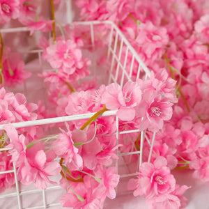 Pink Sakura Artificial Flowers Garland Cherry Blossoms Vines Garden Arch Decor Fake Flower Garland Wedding Party Home Decoration