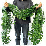 Charger l&#39;image dans la galerie, 2.1M Green Ivy Leaf Hanging Vine Artificial Garland Silk Wall Plant Home Garden Decoration Wedding Party DIY Fake Wreath Leaves
