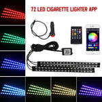 Charger l&#39;image dans la galerie, Neon 36 48 72 LED Car Interior Ambient Foot Light with USB Wireless Remote Music APP Control Auto RGB Atmosphere Decorative Lamp
