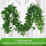 Charger l&#39;image dans la galerie, 2.1M Green Ivy Leaf Hanging Vine Artificial Garland Silk Wall Plant Home Garden Decoration Wedding Party DIY Fake Wreath Leaves
