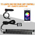 Charger l&#39;image dans la galerie, Neon 36 48 72 LED Car Interior Ambient Foot Light with USB Wireless Remote Music APP Control Auto RGB Atmosphere Decorative Lamp
