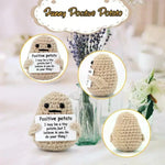 Charger l&#39;image dans la galerie, New Positive Energy Potato Hug Pocket Mini Handmade Plush Wool Knitting Doll with Card Funny Christams Gift Home Room Decoration
