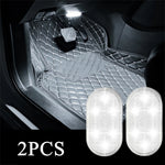 Charger l&#39;image dans la galerie, 2PCS Wireless Adhesive LED Light Auto Roof Foot Atmosphere Lamp Car Interior LED Lighting Magnetic Touch Light
