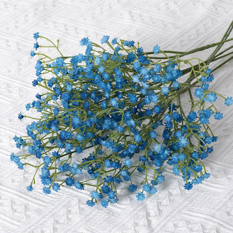 90Heads 52cm White Artificial Flowers Wedding DIY Bouquet Decoration Arrangement Plastic Babies Breath Fake Flower Home Decor