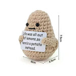 Charger l&#39;image dans la galerie, New Positive Energy Potato Hug Pocket Mini Handmade Plush Wool Knitting Doll with Card Funny Christams Gift Home Room Decoration
