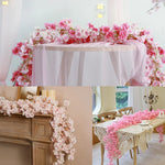 Charger l&#39;image dans la galerie, Pink Sakura Artificial Flowers Garland Cherry Blossoms Vines Garden Arch Decor Fake Flower Garland Wedding Party Home Decoration
