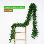 Charger l&#39;image dans la galerie, 2.1M Green Ivy Leaf Hanging Vine Artificial Garland Silk Wall Plant Home Garden Decoration Wedding Party DIY Fake Wreath Leaves
