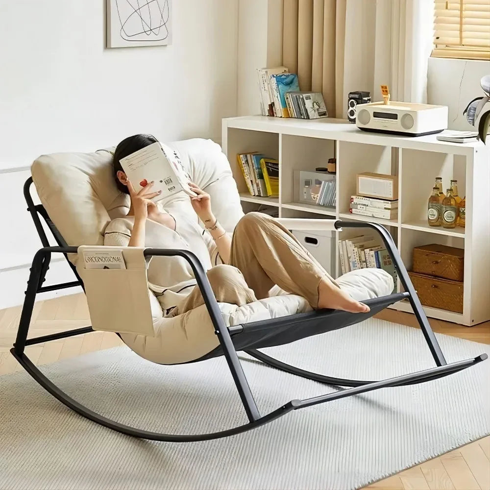 Double Rocking Chair Modern Minimalist Rocking Chairs Bedroom Balcony Living Room Recliner Luxury Bedroom Lazy Comfortable Sofa
