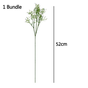 90Heads 52cm White Artificial Flowers Wedding DIY Bouquet Decoration Arrangement Plastic Babies Breath Fake Flower Home Decor