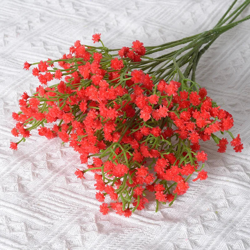 90Heads 52cm White Artificial Flowers Wedding DIY Bouquet Decoration Arrangement Plastic Babies Breath Fake Flower Home Decor